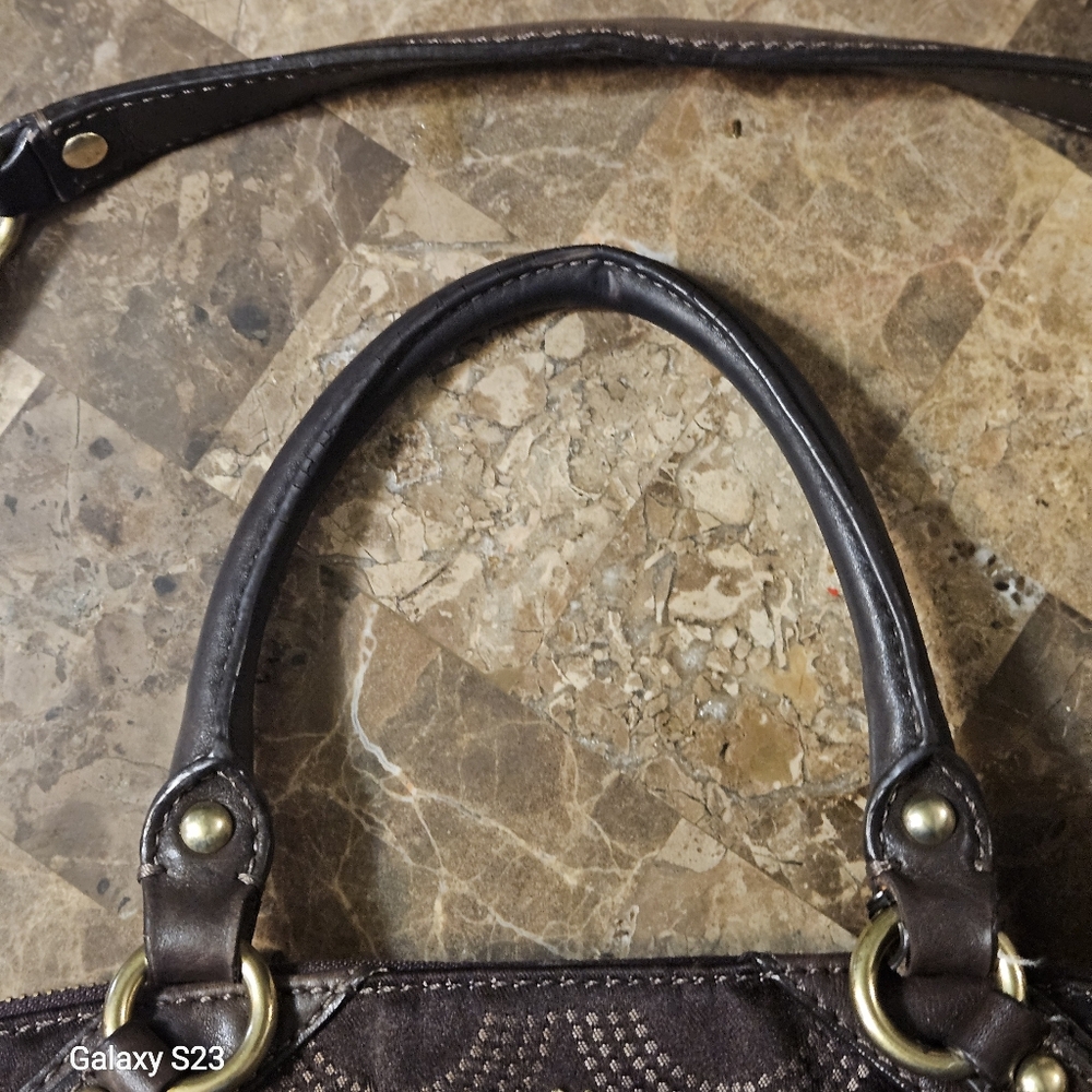 COACH Madison Sophia Op Art Dot Brown Convertible Satchel Shoulder Handbag - Picture 6 of 11
